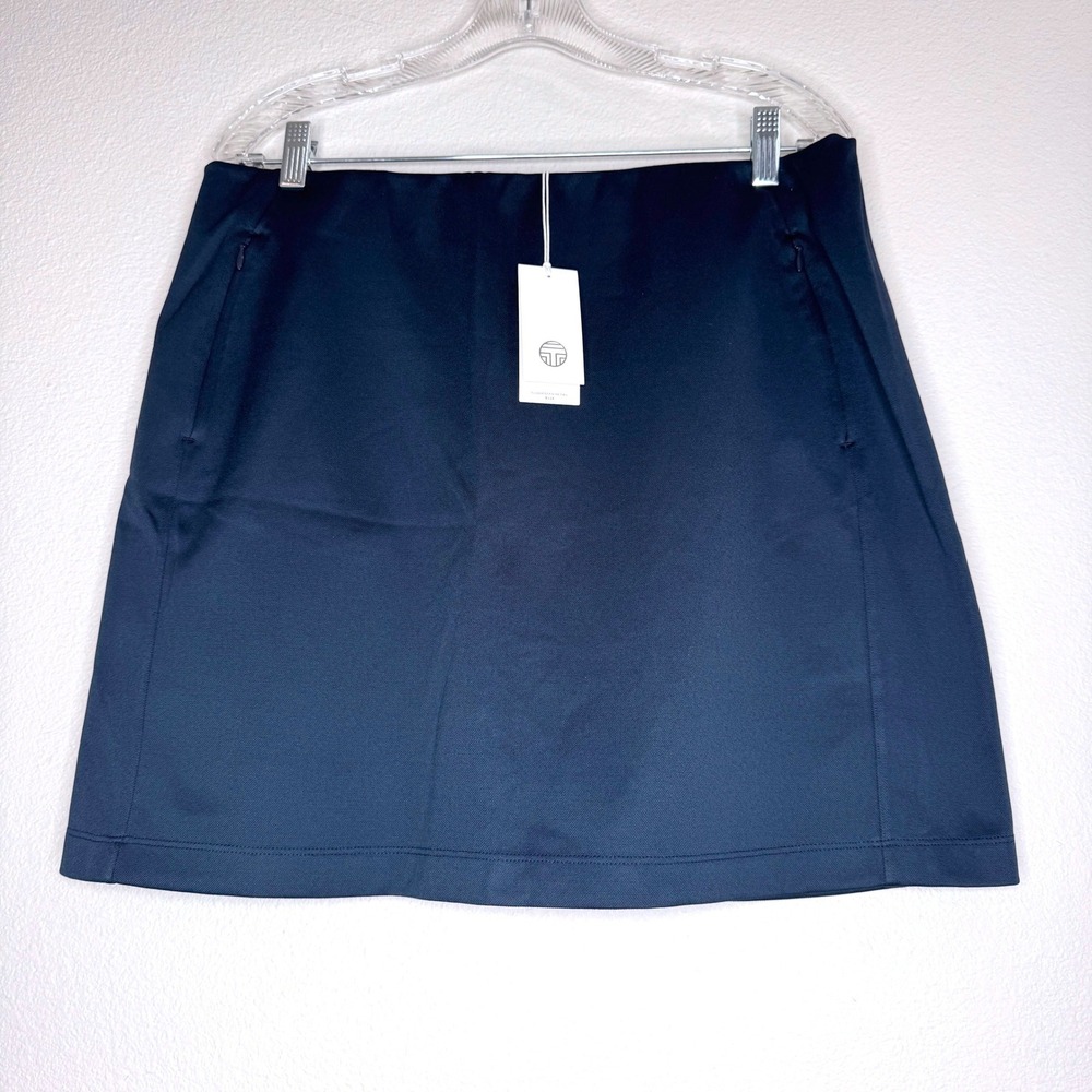 TORY BURCH SPORT New! Solid Navy Golf Skirt Skort XL Pull-On Pockets Outdoor